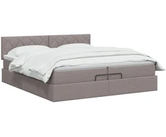 Reguliuojama lova su čiužiniu Taupe 200 x 200 cm Audinys