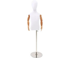 Reguliuojamas 120-150 cm manekenas su baze Uniseksas PP Balta