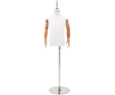 Reguliuojamas 120-150 cm manekenas su baze Uniseksas PP Balta