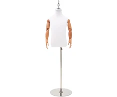 Reguliuojamas 120-150 cm manekenas su baze Uniseksas PP Balta