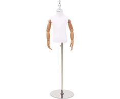 Reguliuojamas 120-157 cm manekenas su baze Uniseksas PP Balta