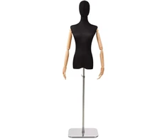 Reguliuojamas manekenas 165-213 cm su baze Moteris PP Juoda