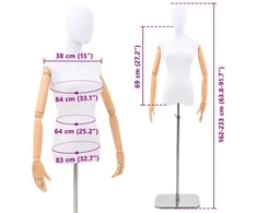 Reguliuojamas manekenas 165-213 cm su baze Moteris PP Balta