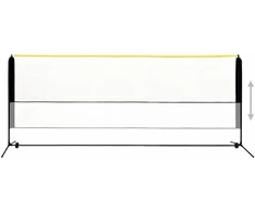 Reguliuojamas badmintono tinklas, 400x103x94–158cm, metalas