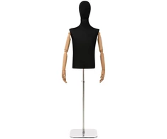 Reguliuojamas manekenas 170-218 cm su baze Vyras PP Juoda