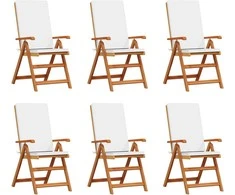 Sodo Kėdė 6 pcs Ruda ir balta 57 x 71.5 x 104 cm