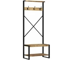 rūbų kabykla 80x40x190 cm masyvo neapdoroto medžio mango