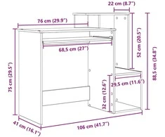 Stalas Senovinis medis 106 x 41 x 88.5 cm Apdirbta mediena