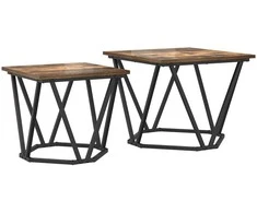 Šoninių staliukų komplektas 2 pcs Rūkyta ąžuolas