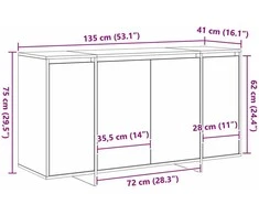 Kabalas Rūkyta ąžuolas 135 x 41 x 75 cm Apdirbta mediena