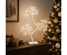 S formos LED kalėdinė eglutė 2 vnt. Balta 18 x 18 x 45 cm