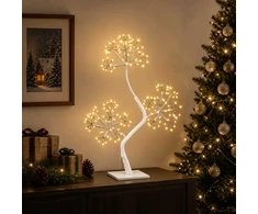 S formos LED kalėdinė eglutė 2 vnt. Balta 18 x 18 x 45 cm