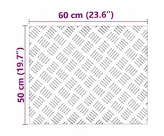 Laiptų danga Stačiakampio 4 pcs Sidabro 60 x 50 cm Aliuminis