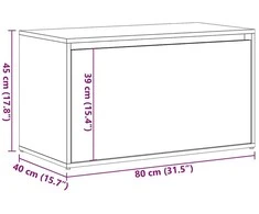 salės suolas 80x40x45 cm Senos medienos inžinerijos mediena