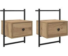 Šalia lovos spintelė 2 pcs Amatininkų ąžuolas 35 x 30 x 51 cm