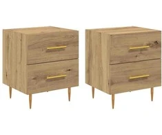 Šalia lovos spintelė 2 pcs Amatininkų ąžuolas 40 x 35 x 47,5 cm