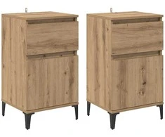 Šalia lovos spintelė 2 pcs Amatininkų ąžuolas 40 x 35 x 70 cm
