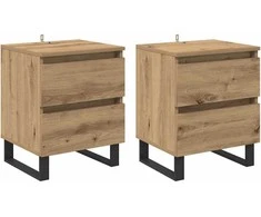 Šalia lovos spintelė 2 pcs Amatininkų ąžuolas 40 x 35 x 50 cm