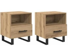 Šalia lovos spintelė 2 pcs Amatininkų ąžuolas 40 x 35 x 47,5 cm