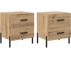 Šalia lovos spintelė 2 pcs Amatininkų ąžuolas 40 x 35 x 47,5 cm
