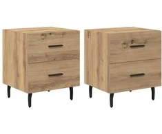 Šalia lovos spintelė 2 pcs Amatininkų ąžuolas 40 x 35 x 47,5 cm