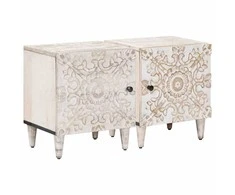 Šalia lovos spintelė 2 pcs Balta 40 x 33,5 x 46 cm