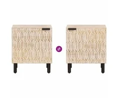 Šalia lovos spintelė 2 pcs Balta 40 x 33 x 46 cm