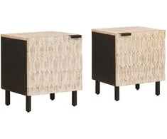 Šalia lovos spintelė 2 pcs Balta 40 x 33 x 46 cm