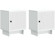 Šalia lovos spintelė 2 pcs Balta 43 x 34,5 x 50 cm