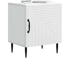 Šalia lovos spintelė 2 pcs Balta 43 x 34,5 x 50 cm