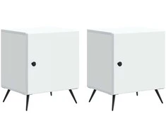Šalia lovos spintelė 2 pcs Balta 43 x 34,5 x 50 cm