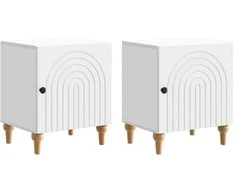 Šalia lovos spintelė 2 pcs Balta 43 x 34,5 x 50 cm