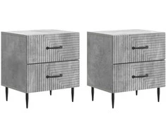 Šalia lovos spintelė 2 pcs Betono pilka 43 x 34,5 x 47,5 cm