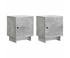 Šalia lovos spintelė 2 pcs Betono pilka 43 x 34,5 x 50 cm