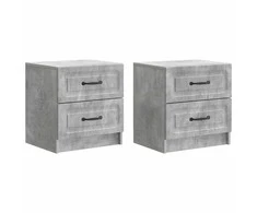 Šalia lovos spintelė 2 pcs Betono pilka 43 x 34,5 x 44,5 cm