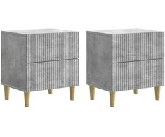 Šalia lovos spintelė 2 pcs Betono pilka 43 x 34,5 x 48 cm
