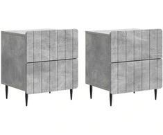 Šalia lovos spintelė 2 pcs Betono pilka 43 x 34,5 x 49,5 cm