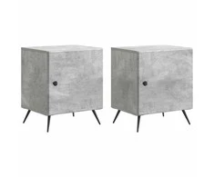Šalia lovos spintelė 2 pcs Betono pilka 43 x 34,5 x 50 cm
