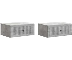Šalia lovos spintelė 2 pcs Betono pilka 49 x 34,5 x 20 cm