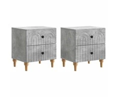 Šalia lovos spintelė 2 pcs Betono pilka 43 x 34,5 x 48 cm