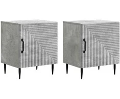 Šalia lovos spintelė 2 pcs Betono pilka 43 x 34,5 x 50 cm