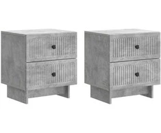 Šalia lovos spintelė 2 pcs Betono pilka 43 x 34,5 x 47,5 cm