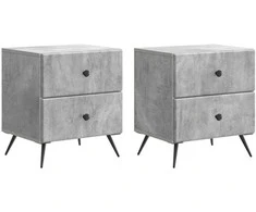 Šalia lovos spintelė 2 pcs Betono pilka 43 x 34,5 x 47,5 cm