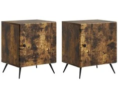 Šalia lovos spintelė 2 pcs Dūminio ąžuolo 43 x 34,5 x 50 cm