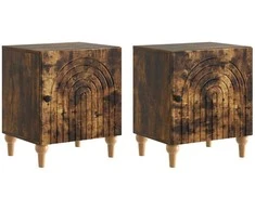 Šalia lovos spintelė 2 pcs Dūminio ąžuolo 43 x 34,5 x 50 cm