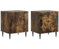 Šalia lovos spintelė 2 pcs Dūminio ąžuolo 43 x 34,5 x 50 cm