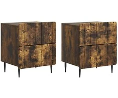 Šalia lovos spintelė 2 pcs Dūminio ąžuolo 43 x 34,5 x 49,5 cm