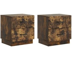 Šalia lovos spintelė 2 pcs Dūminio ąžuolo 43 x 34,5 x 44,5 cm