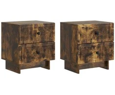 Šalia lovos spintelė 2 pcs Dūminio ąžuolo 43 x 34,5 x 47,5 cm