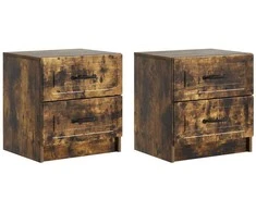 Šalia lovos spintelė 2 pcs Dūminio ąžuolo 43 x 34,5 x 44,5 cm